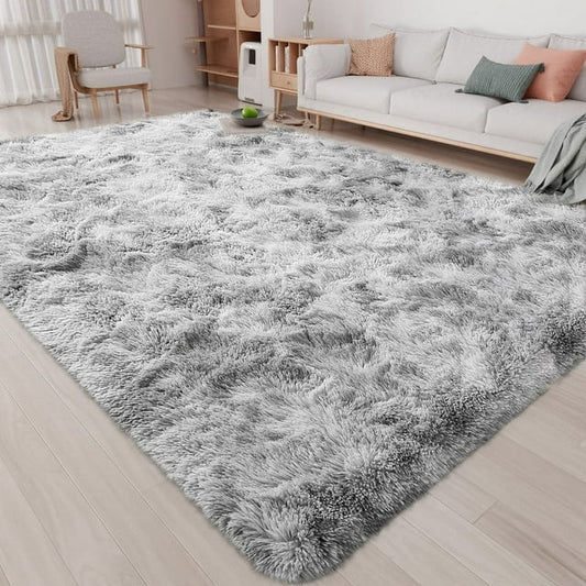 8ft x 10ft Area Rugs, Soft Fluffy Area Rugs Floor Mat Floor Rugs for Living Room Bedroom Modern Decor Carpet, Light Gray
