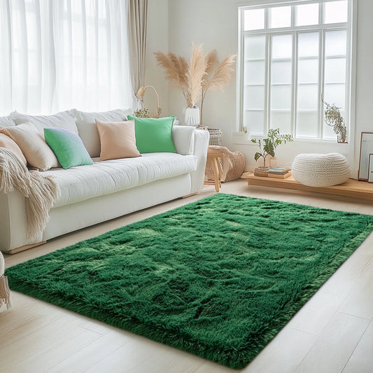 4'x6' Soft Rug Indoor Modern Fluffy Area Rugs for Living Room Bedroom Carpet Home Decor,Green