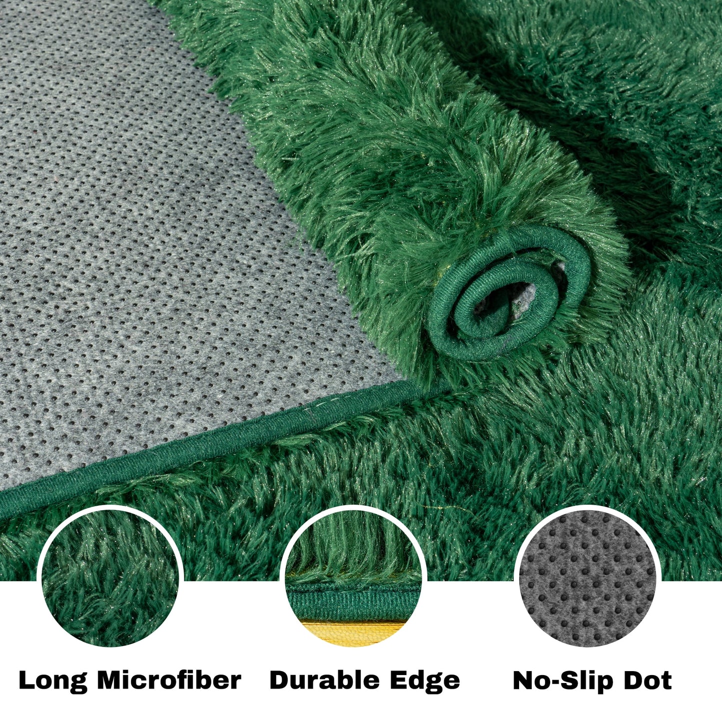 4'x6' Soft Rug Indoor Modern Fluffy Area Rugs for Living Room Bedroom Carpet Home Decor,Green