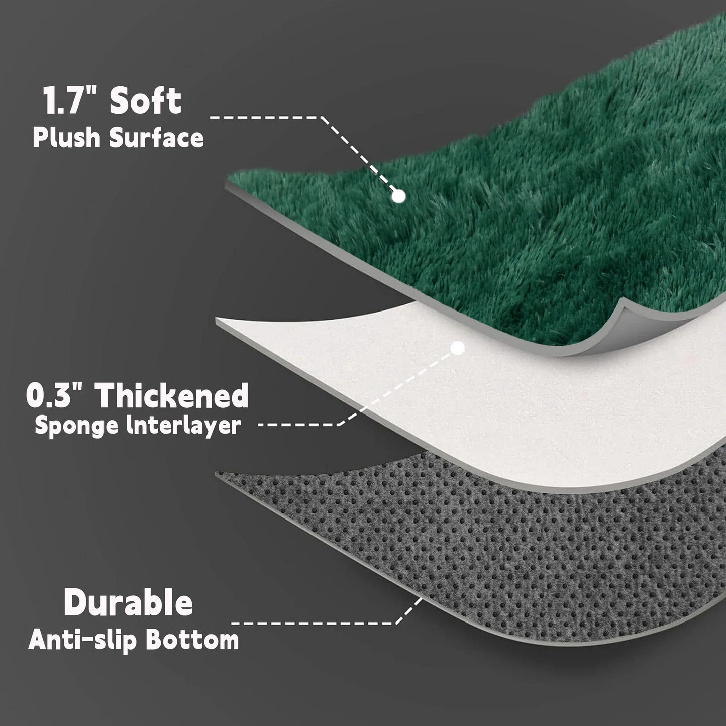 4'x6' Soft Rug Indoor Modern Fluffy Area Rugs for Living Room Bedroom Carpet Home Decor,Green